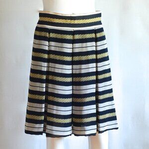 Byblos Knee Length Striped Skirt With Wide Pleats - Italy